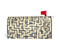 Couverture magnétique pour boîte aux lettres - 53,3 x 45,7 cm - Décoration extérieure - Labyrinthe unique - Impression d'une carte au trésor - Imperméable et durable