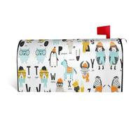 Couverture magnétique pour boîte aux lettres avec imprimé alphabet mignon de dessin animé, durable, élégant, imperméable, facile à installer pour toutes les saisons