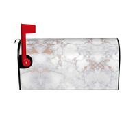 Couverture magnétique pour boîte aux lettres de grande taille standard Motif marbre blanc et or rose