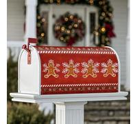 Couverture magnétique pour boîte aux lettres de Noël, flocon de neige, canne à bonbons, décoration de maison, jardin, 53,3 x 64,9 cm, rouge