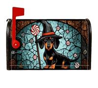 Couverture magnétique pour boîte aux lettres en forme de chien, chapeau de sorcière fantaisie, sucette, protection pour boîte aux lettres d'Halloween, décoration de porte d'entrée, 45,7 x 53,3 cm