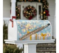 Couverture magnétique pour boîte aux lettres en forme de flûte, cadeaux festifs de Noël, boîte aux lettres dorée pour décoration de porte d'entrée, 53,3 x 64,9 cm