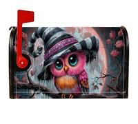 Couverture magnétique pour boîte aux lettres en forme de hibou, chapeau de sorcière fantaisie, lune, Halloween, pêche, pour décoration de porte d'entrée, 53,3 x 64,9 cm