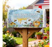 Couverture magnétique pour boîte aux lettres Miel, nature rustique d'abeille, fleur de printemps, boîte aux lettres jaune pour décoration de maison et de jardin, 45,7 x 53,3 cm