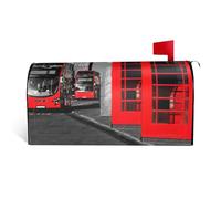 Couverture magnétique pour boîte aux lettres rétro avec imprimé téléphone Londres, durable, élégant, imperméable, facile à installer pour toutes les saisons