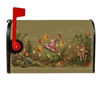 Couverture magnétique pour boîte aux lettres sur le thème de l'automne | Chapeau de sorcière amphibien, enveloppes de boîte aux lettres, feuillage d'automne, champignons des bois
