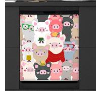 Couverture magnétique pour lave-vaisselle Motif cochon mignon 58,4 x 66 cm