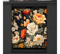 Couverture magnétique vintage papillon floral pour lave-vaisselle, panneau magnétique pour réfrigérateur, armoire de machine à laver, feuille magnétique pour appareil de cuisine, 66 x 58,4 cm