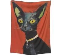 Couverture Maïs Rex Chat Cornish Rex Mignon Couvertures en Flanelle Haute Gualité Plaid pour Canapé Luxueuse Couverture en Peluche pour Chambre À Coucher Voyage en Plein Air Cadeau 125x150cm
