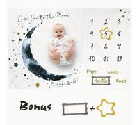 Couverture mensuelle avec tableau de croissance, croissance mensuelle du premier an, couverture mensuelle pour bébé fille, sans plis, âge de bébé Mei Hua Moon