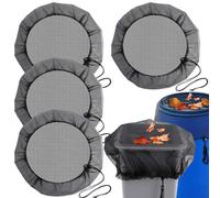 Couverture Mesh 4 PCS pour Le de Pluie 37 Pouces de Couverture Baril Pluie résistante à la déchirure avec Un écran extérieur à Cordon pour Garder Les Feuilles et Les débris,