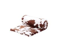 - Couverture mignonne à imprimé vache pour canapé, 130*150cm Marron