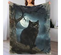 Couverture Mignonne et Moelleuse à Motif de rôdeur au Clair de Lune, idéale pour Un canapé, Un Amoureux, Un Mari, Une Femme ou Un Homme, 100 x 130 cm