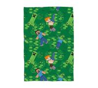 Character World Couverture polaire Minecraft Niveaux Creepers Briques Alex Steve 100 x 150 cm Vert