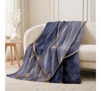 Couverture Moderne Luxe, Plaid Chaud 150x200 cm | Effet Marbre Ligne Dorée, Plaid Chaud - Couverture en Flanelle Douce pour Canapé, lit et salon
