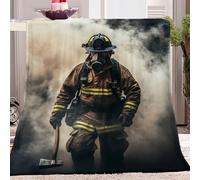 Couverture Moderne Pompier Fumée Coloré 180 x 200 cm, Doux et Confortable Couverture en Flanelle Polaire pour Garçon Fille Adulte, Chaude Imprimé Couverture pour Lit Canapé Décorer