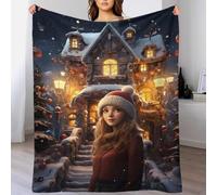 Couverture Moelleuse et épaisse pour Chambre et Bureau, Motif Fille Attendant Le Père Noël, idéale pour Un Couple Romantique (200 x 230 cm)