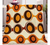 Couverture Moelleuse Texture De Bulle Tendance Vintage Couverture canapé Chaude Couverture Salon Douce Couleur Orange Grande Couverture Polaire en Flanelle Ultra Douce Plaid Canape 150x200 cm