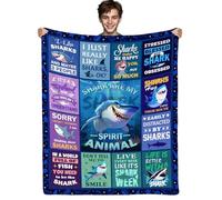 Couverture motif requin pour garçons et filles, cadeau unique pour elle, motif requins amoureux des requins, 127 x 152,4 cm, Shark are My Spirit Animal