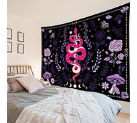 Couverture murale Phase lunaire de la fleur violette du serpent M | Serviette murale Dortoir Fin Tapisserie Tombé LéGer Tapis de Plage Chambre Maison
