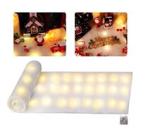 Couverture Neige LED 180x45cm - Neige Artificielle Lumineuse pour Village de Noël - Décoration Sous le Sapin - Hiver Magique