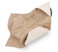 Couverture nid d'ange Hiver Bebe 90 x 90 cm - Chanceliere enveloppante bébé Poussette ou Siege Auto Cosy Lavable nid d Ange pour Naissance Enfant Minky Oeko-Tex Beige avec Étoiles Blanches