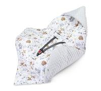 Couverture nid d'ange Hiver Bebe 90 x 90 cm - Chanceliere enveloppante bébé Poussette ou Siege Auto Cosy Lavable nid d Ange pour Naissance Enfant Minky Oeko-Tex Cerf Gris Clair