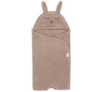 Couverture nomade bunny cloudy rib milky coffee