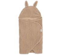 Jollein Couverture d'emmaillotage Baby Miffy - Jacquard Teddy - Biscuit - Avec capuche et fermeture - En polaire douillette - Convient pour ceintures à 3 et 5 points - Pour nacelle et poussette