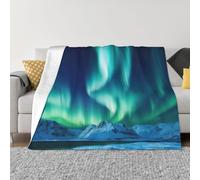Couverture Northern Lights en peluche légère et pelucheuse en flanelle super douce pour lit, canapé, bureau, voyage, toutes saisons, 152,4 x 127 cm