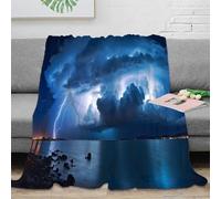 Couverture Nuage Orage 3D Imprimée Microfibre Décor Maison Jeté Nuit Éclair Salon Chambre Douce 50x60(127x152cm)