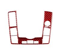 Couverture Panneau Commande Multimédia Changement Vitesse Fiber Carbone Autocollant Décoration Intérieure Voiture Pour A6 S6 C6 2005 - 2011 Intérieur Automobile(Red LHD)