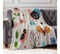 Couverture Papillon et Escargot 70 x 100 cm Plaid Doux pour Canapé Lit Maison et Activités Extérieures