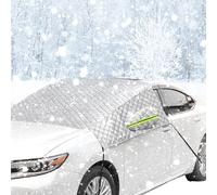 Couverture Pare Brise Voiture Hiver, Bâche Pare Brise Anti Givre avec Coques de Rétroviseurs et Bandes Réfléchissantes pour Voitures SUV (230 x 147cm)