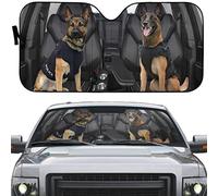 Couverture Pare-Brise Voiture Imperméable Pare-Soleil Avant Intérieur La Protection Pare-Soleils Intérieur Universelle pour Vus Auto Été Chiens Portant Un Uniforme De Police L