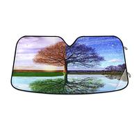 Couverture Pare-Brise Voiture Pliable Pare-Soleils Intérieur Imperméable Pare-Soleil Avant Universelle pour Auto Camion Été Les Arbres des Quatre Saisons - La Vie De l'arbre S
