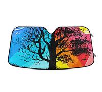 Couverture Pare-Brise Voiture Pliable Pare-Soleils Intérieur Intérieur La Protection Protecteur De Pare-Brise Universelle pour Véhicules Camion Été Arbre Coloré d'automne - Aquarelle d'automne S