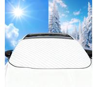 Couverture Pare Brise Voiture - Protege Pare Brise Givre, Pare Soleil Voiture 145x100cm, Anti-Gel, Anti-Glace, Anti-Soleil, Cache Vitre Voiture Toutes Saisons pour SUV, Berlines