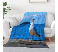 Couverture Paysage Naturel Flanelle 100 x 130 cm, Couvertures Imprimé Jetée Oiseau Moelleuse Chaudes Légères pour Voyager Lit Canapé Adolescents et Adultes