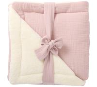 Couverture peluche double gaze et microfibre pétale (70 x 100 cm)