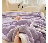 Couverture Peluche, légères et Chaudes Douce et Duveteux Fausse Fourrure e Lapin Confortable Plaid, pour Fauteuil et lit Simple/Double, canapé Sofa Voyage Chambre (150x200cm,Purple)