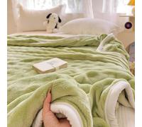 Couverture Peluche, légères et Chaudes Douce et Duveteux Fausse Fourrure e Lapin Confortable Plaid, pour Fauteuil et lit Simple/Double, canapé Sofa Voyage Chambre (150x200cm,Green)