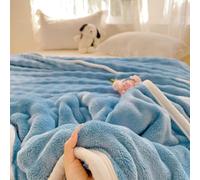 Couverture Peluche, légères et Chaudes Douce et Duveteux Fausse Fourrure e Lapin Confortable Plaid, pour Fauteuil et lit Simple/Double, canapé Sofa Voyage Chambre (180x200cm,Blue)