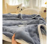 Couverture Peluche, légères et Chaudes Douce et Duveteux Fausse Fourrure e Lapin Confortable Plaid, pour Fauteuil et lit Simple/Double, canapé Sofa Voyage Chambre (200x230cm,Blue-Gray)
