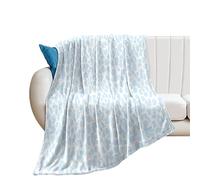 Couverture pelucheuse en flanelle avec imprimé léopard guépard, bleu clair et blanc, jeté super doux pour canapé, lit, chaise, 101,6 x 127 cm