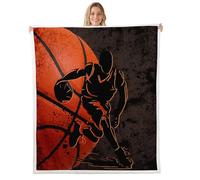 Couverture pelucheuse pour grand lit avec impression 3D de grille de basket-ball abstraite pour enfants, garçons, adolescents, adultes, style sportif, couverture polaire moderne pour salon, canapé