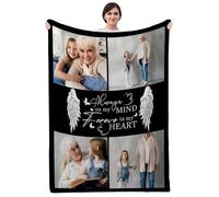 Couverture personnalisée avec 4 images et mots, cadeau unique pour parents, couples ou amis