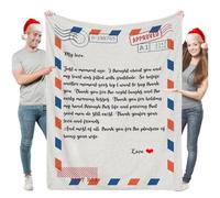 Couverture personnalisée avec lettres manuscrites - Couverture personnalisée pour poste aérienne - Cadeau de Thanksgiving confortable pour petite amie, petit ami, famille