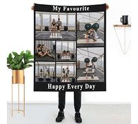 Couverture personnalisée avec photo, Couverture Personnalisée avec Texte 1-9 Photo Collage de Mots Couvertures Personnalisées, Pour papa, maman, hommes, femmes, enfants, chiens, amis ou amoureux