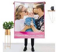 Couverture personnalisée avec photo, Couverture Personnalisée avec Texte 1-9 Photo Collage de Mots Couvertures Personnalisées, Pour papa, maman, hommes, femmes, enfants, chiens, amis ou amoureux